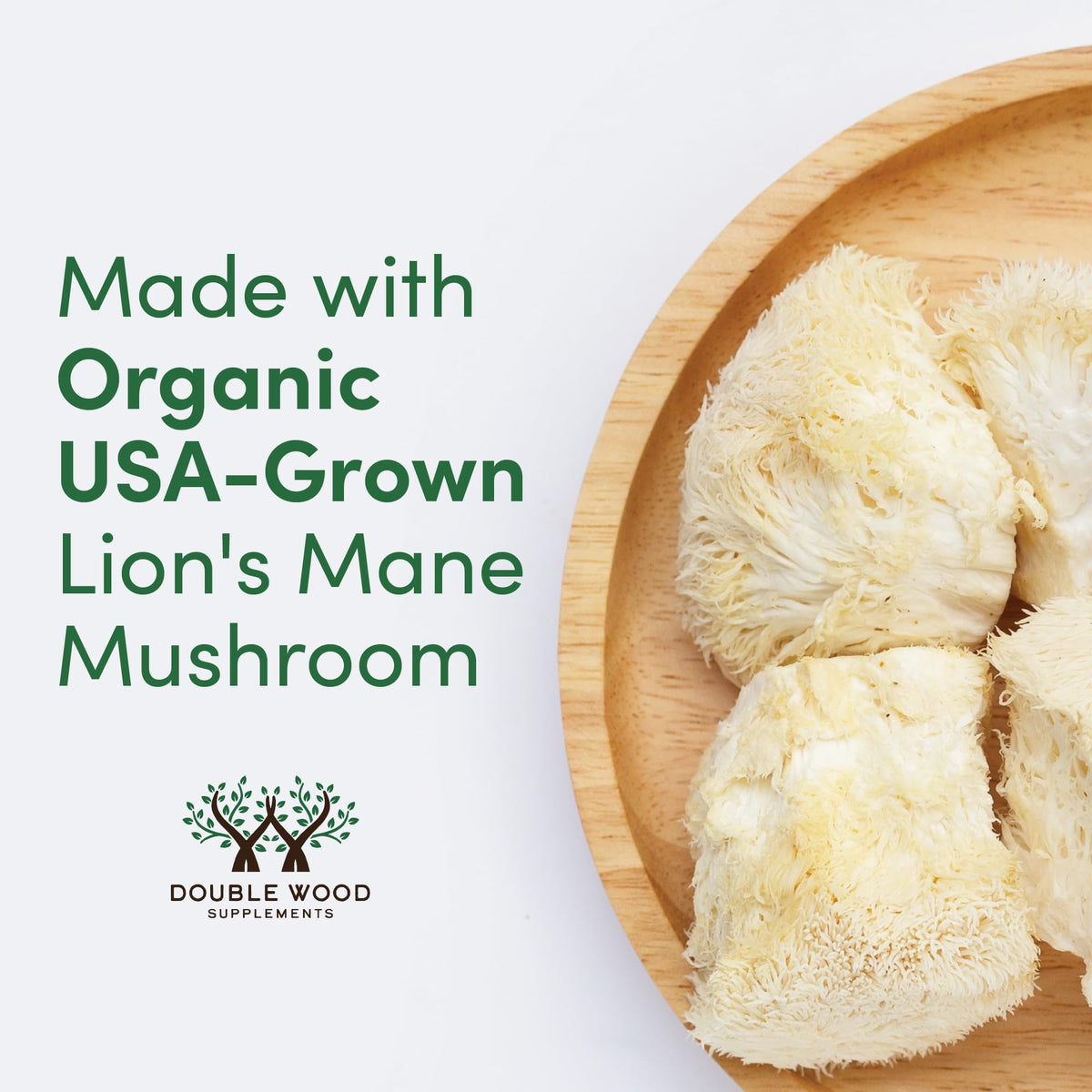 Lions Mane Supplement Mushroom Capsules (Two Month Supply - 120 Count) for Brain Double Wood SupplementsBuy Supplements Australia
