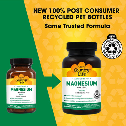 Target-Mins Magnesium with Silica 300 mg 120 Vegetarian Capsules Country LifeBuy Supplements Australia