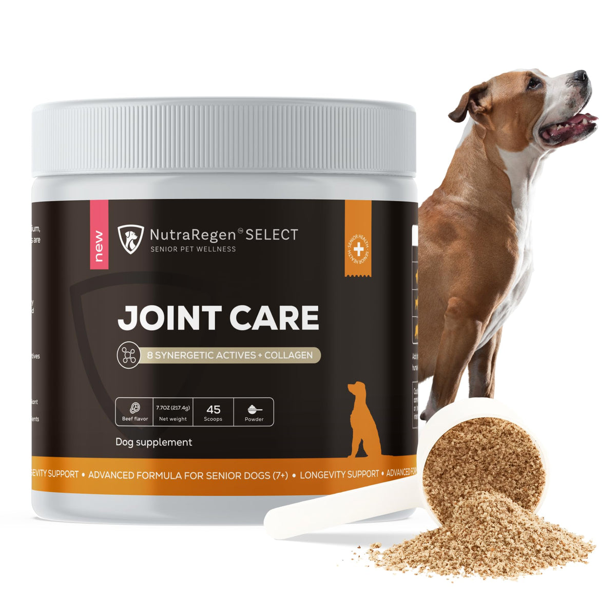 NutraRegen Select Senior Dog Joint Supplement 45 Scoops | Natural Glucosamine Chondroitin for Dogs with Collagen | Hip and Joint Powder | 7.7 Oz NutraRegenBuy Supplements Australia
