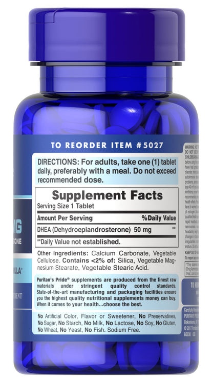 Puritan's Pride DHEA 50Mg, May Promote Sugar Metabolism, 100 Count Puritan's PrideBuy Supplements Australia