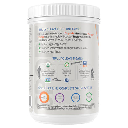 Garden of Life Sport Organic Plant Based Energy + Focus Clean Pre Workout Powder, with 85mg Caffeine, Natural No Booster, B12, Vegan, Gluten Free, Non-GMO, BlackBerry, 15.3 Oz Garden of LifeBuy Supplements Australia