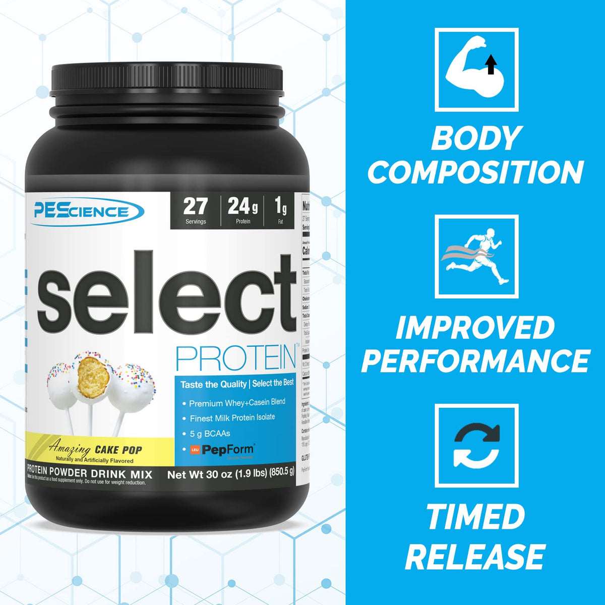PEScience Select Low Carb Protein Powder, Cake Pop, 27 Serving, Keto Friendly PEScienceBuy Supplements Australia