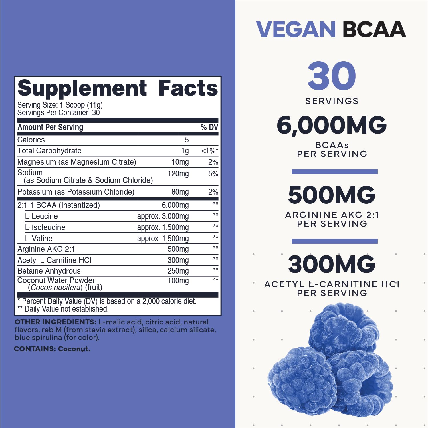 Type Zero Ultra Clean Vegan BCAA Powder + Electrolytes (Blue Raspberry | 6G) 2:1:1 Sugar-Free/No Sucralose BCAAs Amino Acids Supplement - BCAA Vegan Amino Acids After Workout Drink, 30 Servings Type ZeroBuy Supplements Australia