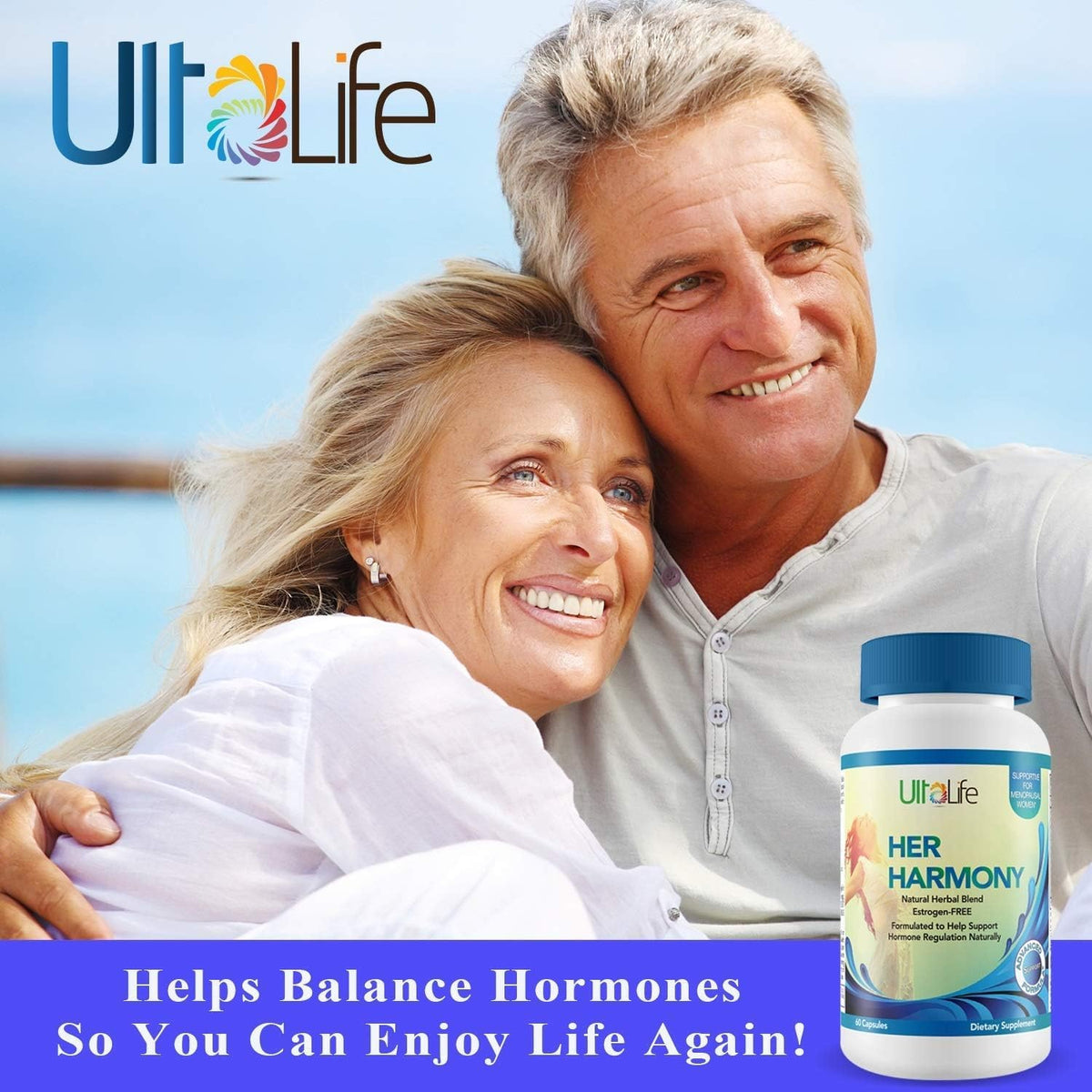 UltaLife Her Harmony Menopause Supplements for Women - Hot Flashes Menopause Relief & Hormone Balance for Women - Contains Black Cohosh, Dong Quai, Red Clover & More - Estrogen Free - 120 Capsules ULTALIFEBuy Supplements Australia