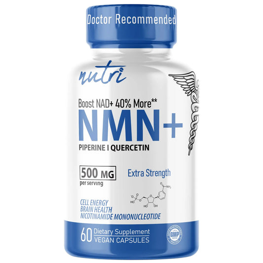 NMN Supplement 500mg NAD Supplement - Nutri Ultra High Absorption Stabilized NMN Nicotinamide Mononucleotide, 40% More NAD+ with Quercetin Phytosome & Black Pepper - mnm supplement (60 Capsules) Nature's FusionsBuy Supplements Australia