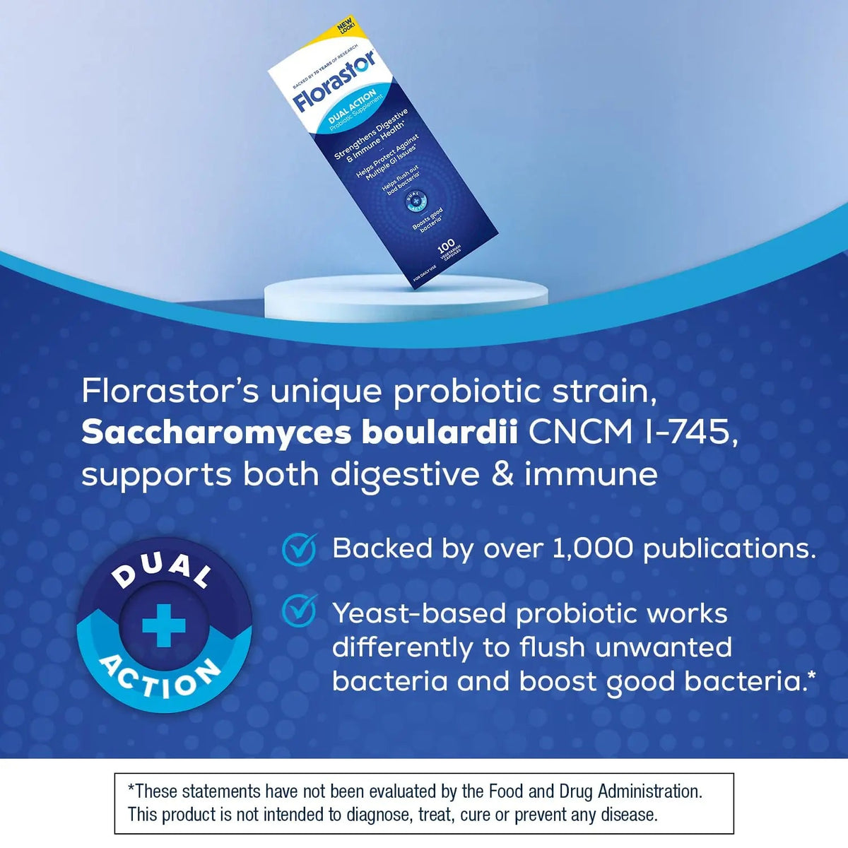 Florastor Probiotics for Digestive and Immune Health, 100 Capsules, Probiotics for Women & Men, Helps Flush Out Bad Bacteria, Boosts The Good with Our Unique Strain Saccharomyces Boulardii FlorastorBuy Supplements Australia