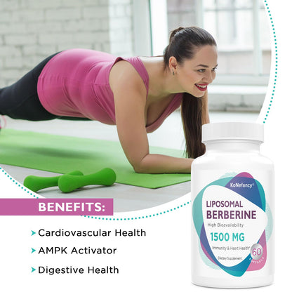 Berberine HCL Supplement 1500mg - High Bioavailability Liposomal Berberine Capsules KoNefancyBuy Supplements Australia