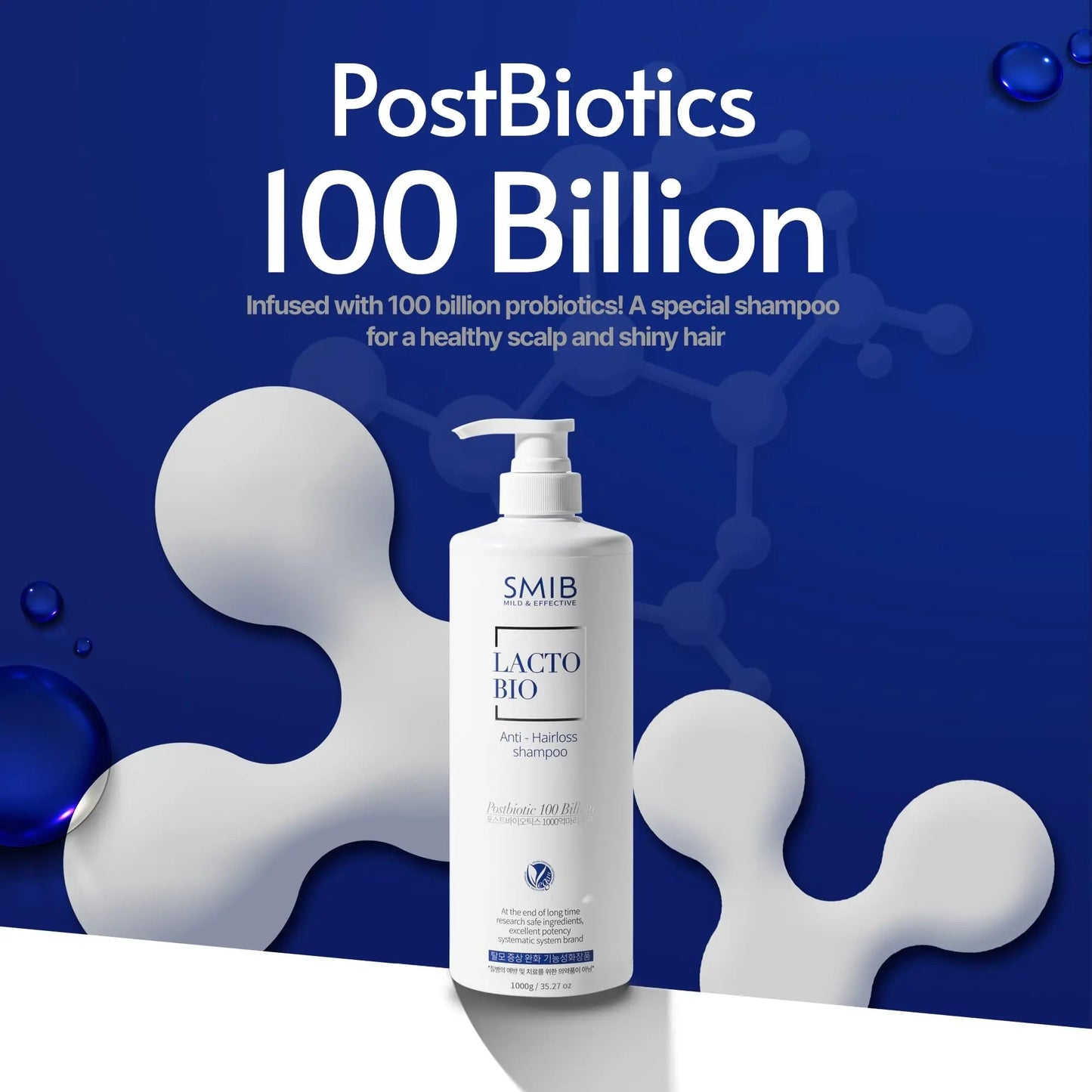 SMIB Lactobio Shampoo – With 100 Billion Postbiotics – For Fuller-Looking Hair and Scalp Care – Korean-Inspired Formula (35.27 oz) SMIBBuy Supplements Australia