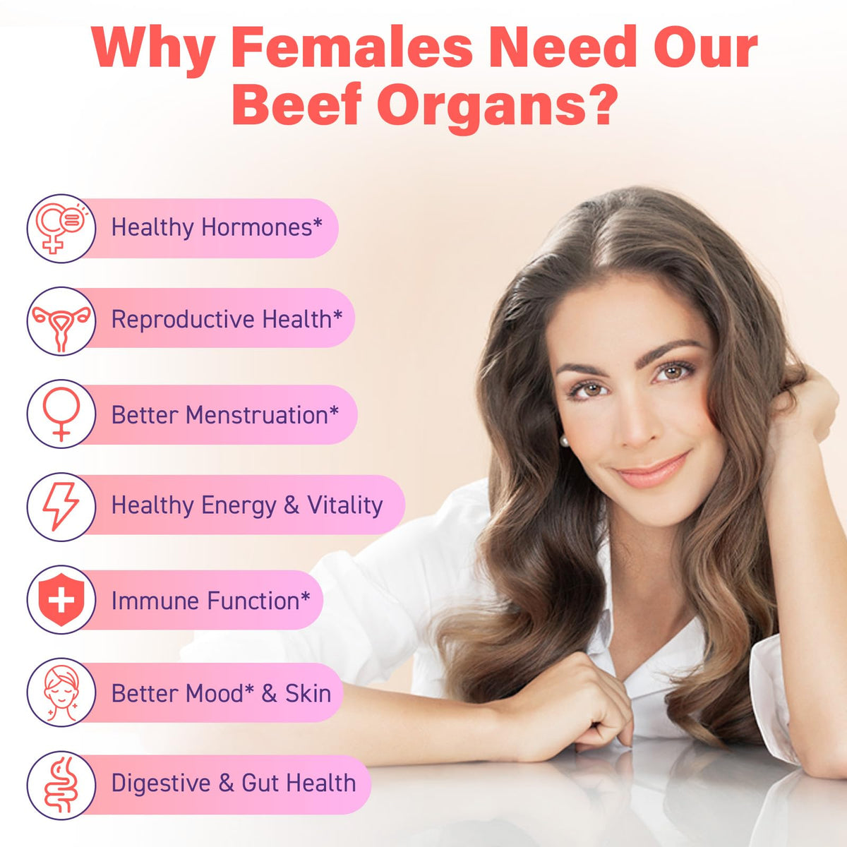 (180 Gummies) Beef Organ Supplement for Women - 5300mg Beef Liver, Kidney, Uterus & 10 More, for Hormone Balance, Menstruation, Energy, Immunity, Gut & Skin Health - 100% Grass Fed & Pasture Raise FepoukakBuy Supplements Australia