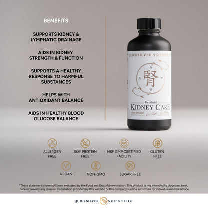 Quicksilver Scientific Kidney Care - Kidney Cleanse & Lymphatic Drainage Supplements - Astragaloside IV Extract, Zhu Ling, Goldenrod, Ferulic Acid, He Shou Wu & Dandelion Leaf (3.38oz / 100ml) Quicksilver ScientificBuy Supplements Australia