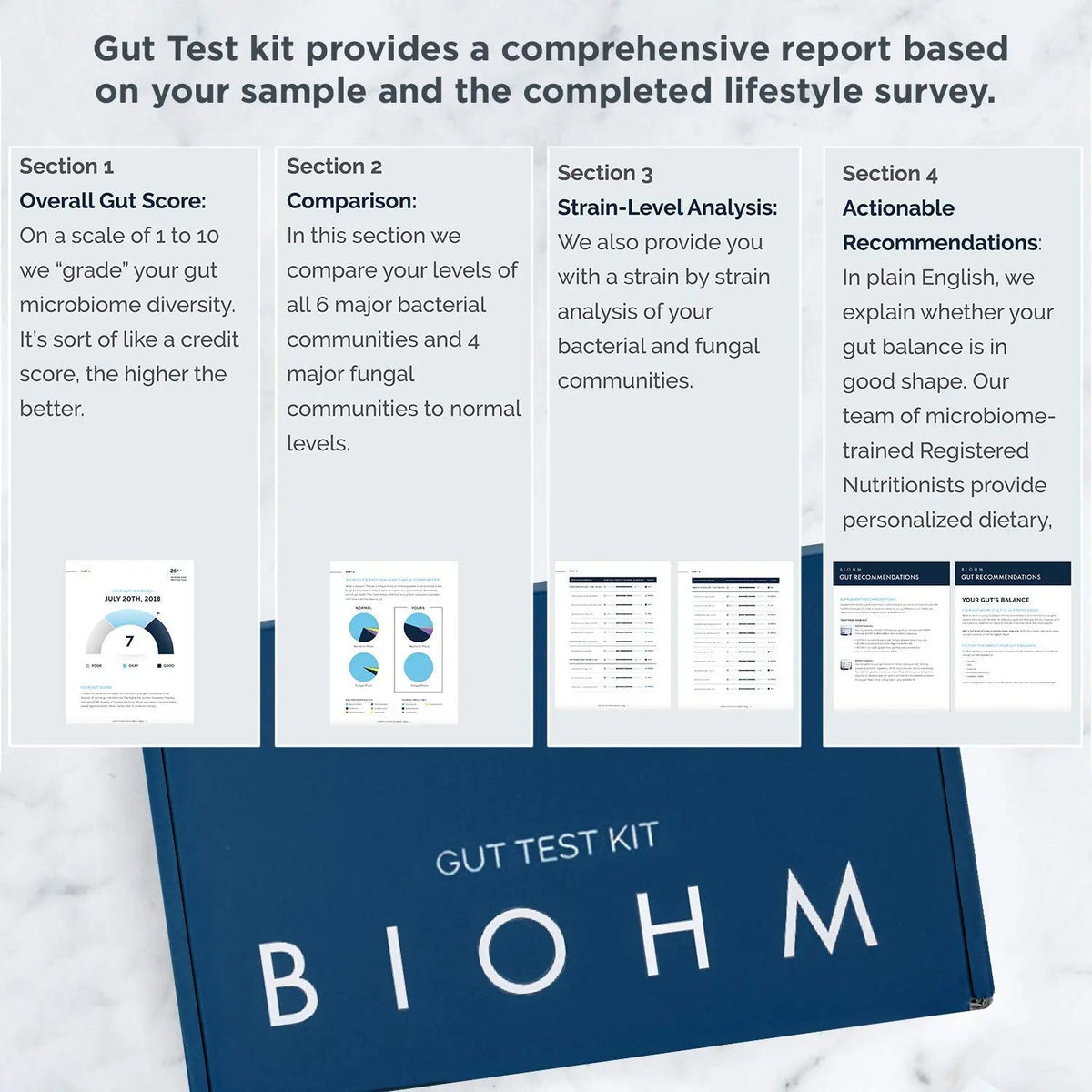 BIOHM Gut Health Test Kit for Microbiome and Digestive Health Analysis, Home Test Kit with Gut Score, Easy-to-Read Results and Actionable Recommendations BIOHMBuy Supplements Australia