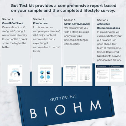 BIOHM Gut Health Test Kit for Microbiome and Digestive Health Analysis, Home Test Kit with Gut Score, Easy-to-Read Results and Actionable Recommendations BIOHMBuy Supplements Australia