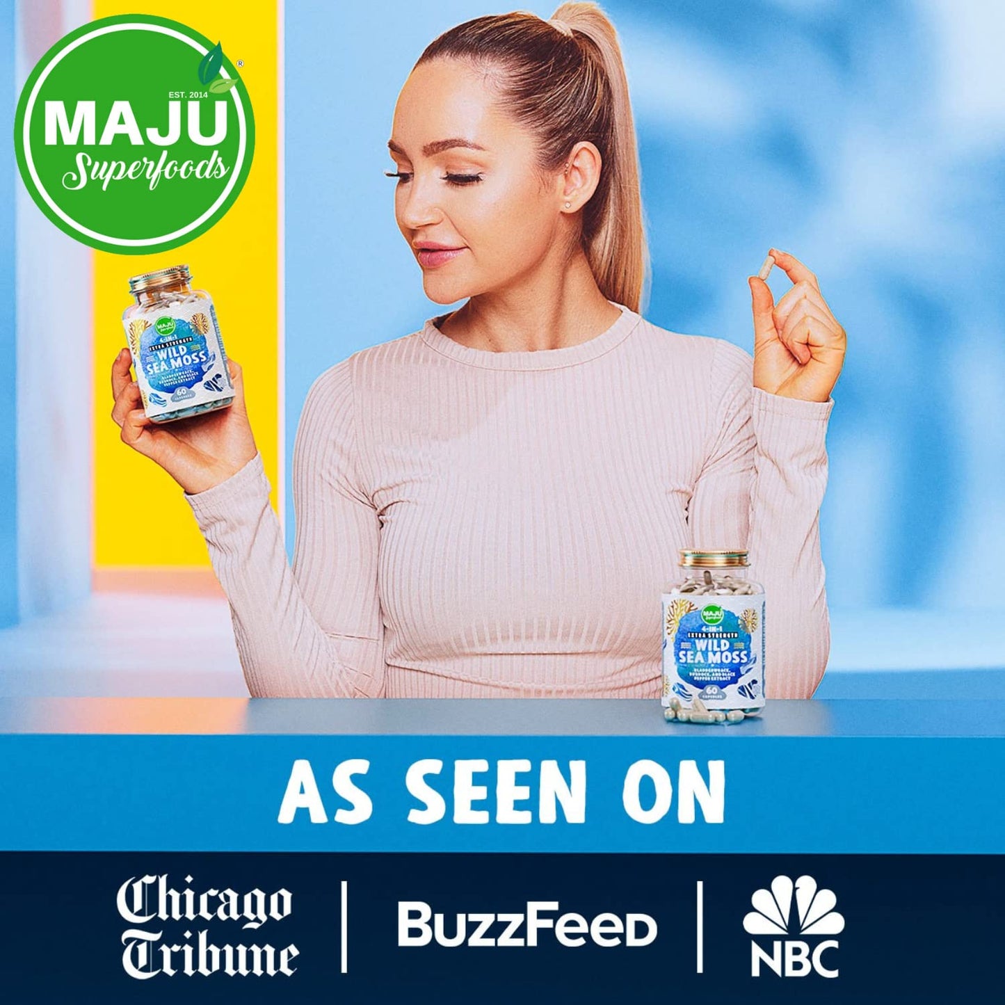 MAJU 4-in-1 Organic Sea Moss Capsules, Wild Chondrus Crispus, Seamoss Maju SuperfoodsBuy Supplements Australia