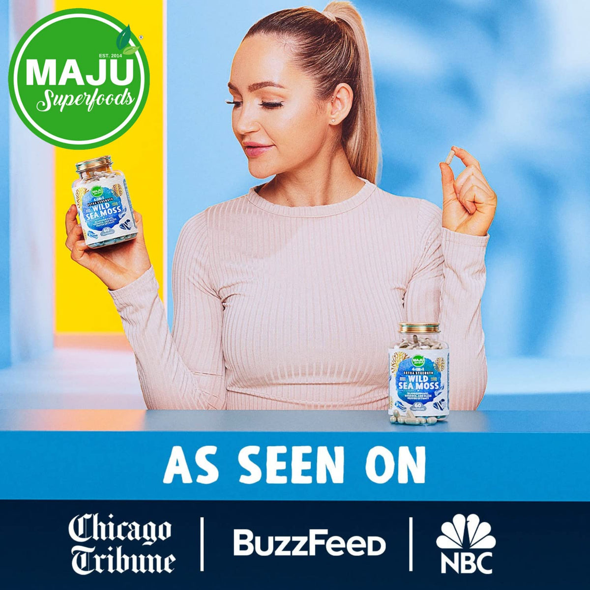 MAJU 4-in-1 Organic Sea Moss Capsules, Wild Chondrus Crispus, Seamoss Maju SuperfoodsBuy Supplements Australia