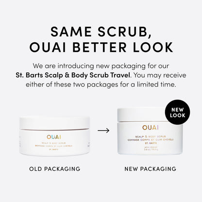 OUAI Scalp & Body Scrub, St. Barts Travel Size - Exfoliating Body Scrub with Sugar & Coconut Oil Blend for Smooth, Moisturized Skin - Gentle Scalp Exfoliator for Removing Product Build Up (3.4 oz) OUAIBuy Supplements Australia