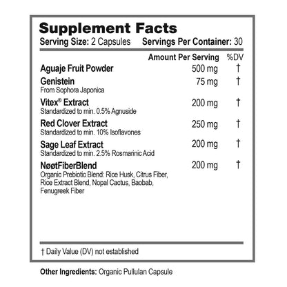 NOOT Menopause Harmony - Menopause Supplements for Women, Night Sweats & Hot Flash Relief, Hormone Balance for Women with Aguaje Fruit, Genistein and Vitex, Biohacking & Nootropics, 60 Capsules NØØTBuy Supplements Australia
