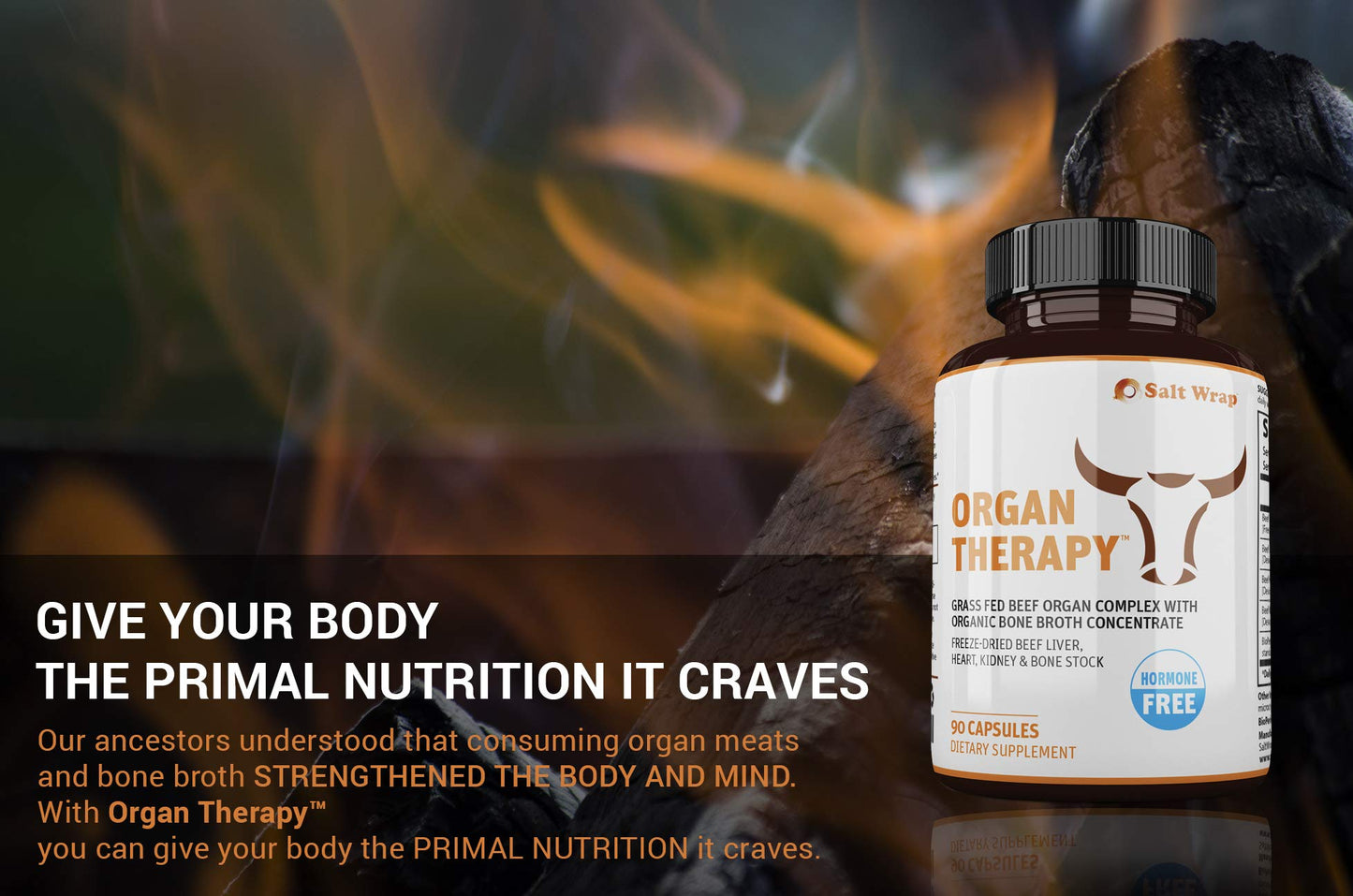 SaltWrap Organ Therapy - Grass Fed Beef Organ Meat Complex Supplement with Organic SaltWrapBuy Supplements Australia