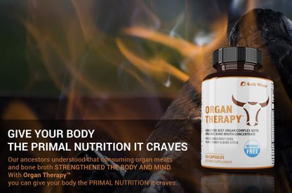 SaltWrap Organ Therapy - Grass Fed Beef Organ Meat Complex Supplement with Organic SaltWrapBuy Supplements Australia
