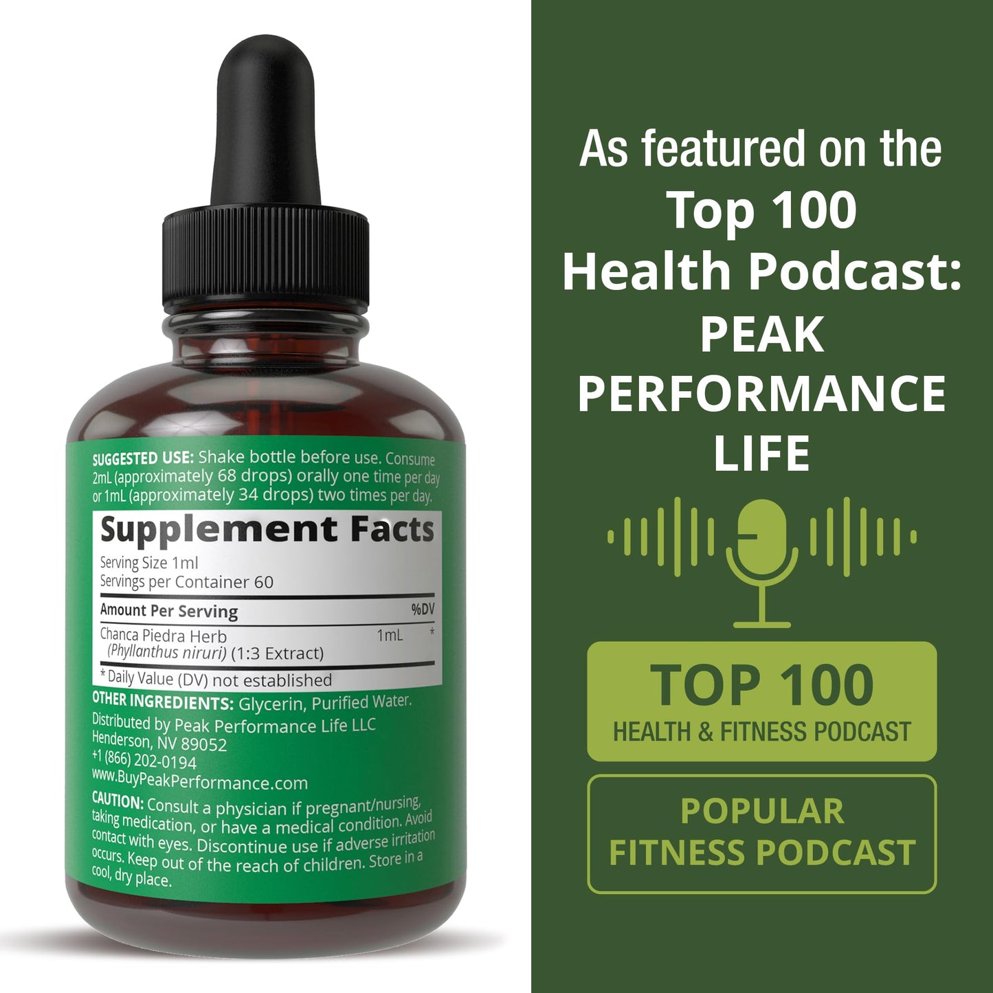 Chanca Piedra Liquid Drops. Stone Breaker - Advanced Kidney Stones Dissolver & Gallbladder Cleanse Support Supplement. USA Tested Chanca-Piedra Stonebreaker. Sugar Free, Gluten Free, Herbal Tincture Peak PerformanceBuy Supplements Australia