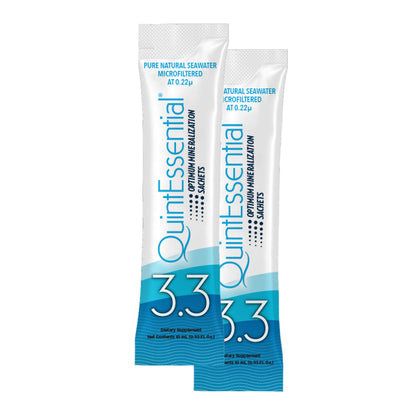 Quicksilver Scientific Quintessential 3.3 Sachets - Hypertonic Solution - Filtered Sea Water Hydration Packets - Liquid Minerals for Muscle Recovery, Stamina + Mineral Replenishment (30 Count) Quicksilver ScientificBuy Supplements Australia