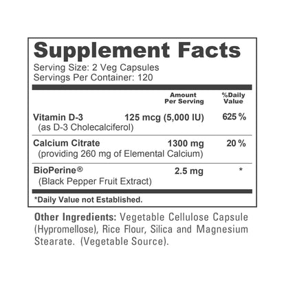 NusaPure Super Calcium with Vitamin D 3 & Calcium Citrate - Suitable for Vegetarian/Vegan, Non - GMO - 1300mg - 240 Capsules NusaPureBuy Supplements Australia