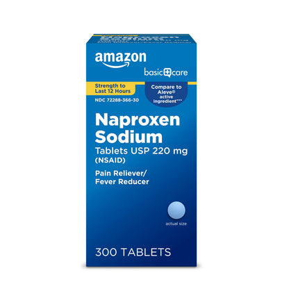 Amazon Basic Care Naproxen Sodium Tablets 220 mg, Pain Reliever/Fever Reducer (NSAID), 12-Hour Relief for Headache, Backache, Menstrual Pain, Muscle Aches, Arthritis, 300 Count Amazon Basic Care buy supplements Au