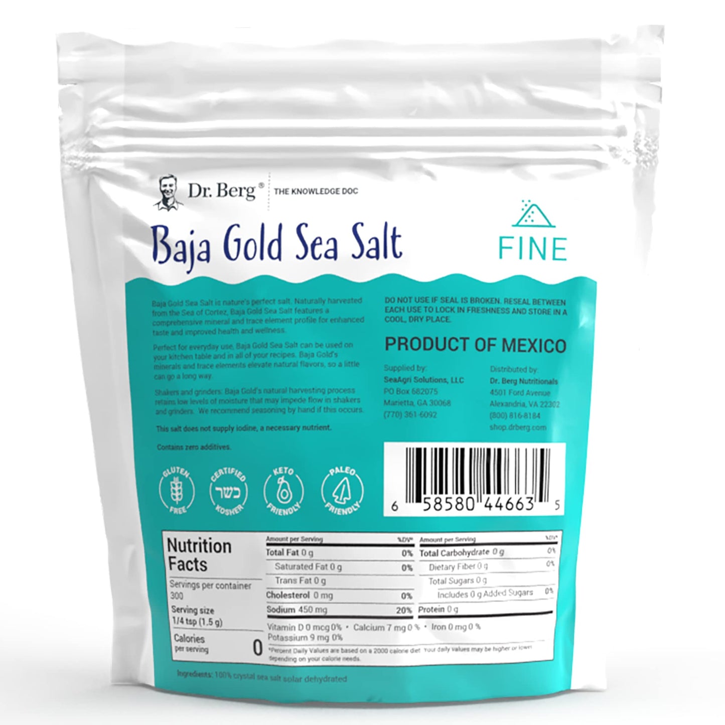 Dr. Berg's Baja Gold Sea Salt Organic - Natures Fine Sea Salt Support For Hydration Dr. Berg NutritionalsBuy Supplements Australia
