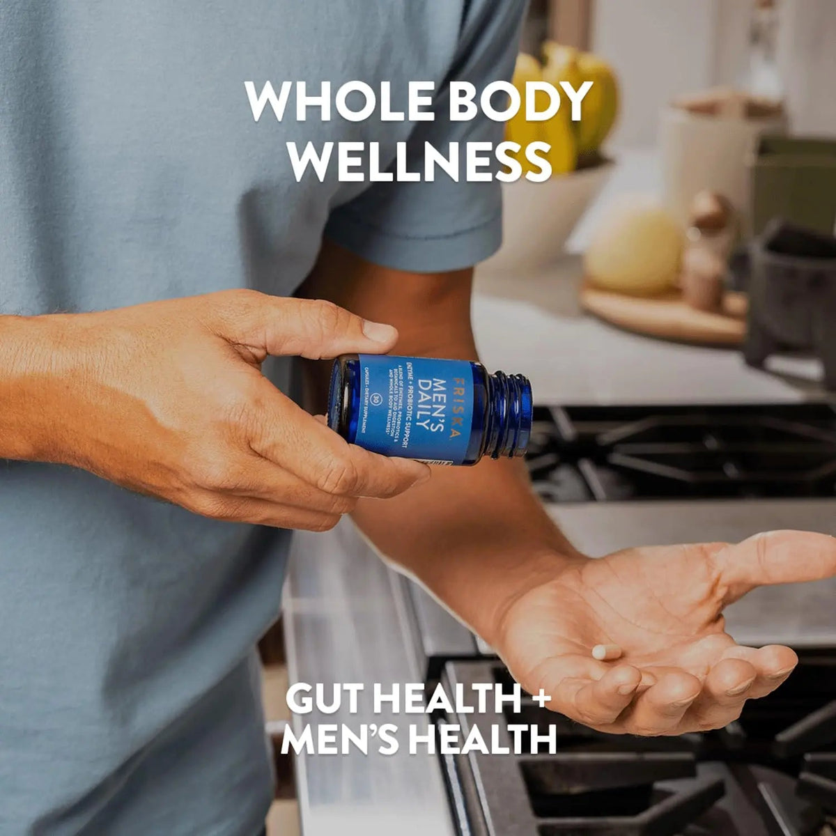 Friska Daily Digestive Enzymes with Probiotics for Men - Helps Break Down Protein, Fat & Carbs, Reduces Bloating & Gas, with Vitamins B6 & B12, 30 Capsules FR!SKABuy Supplements Australia