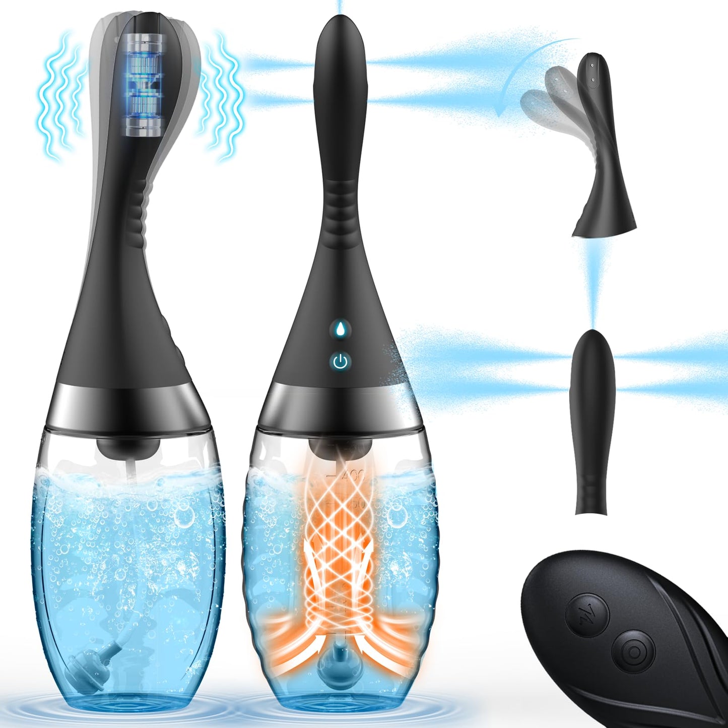 15oz Electric Enema Bulb -Remote Anal Douche, 3 Enema Speeds,Bendable Enema Douche 