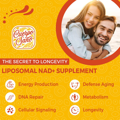 Cuerpo Sano 2000 MG NAD Supplement, Liposomal NAD+ with High Absorption, More Efficient Than Nicotinamide Riboside, Pure & Plus Boosting Supplement, Aging Defense, Metabolism & Cellular, 60 softgels Cuerpo SanoBuy Supplements Australia