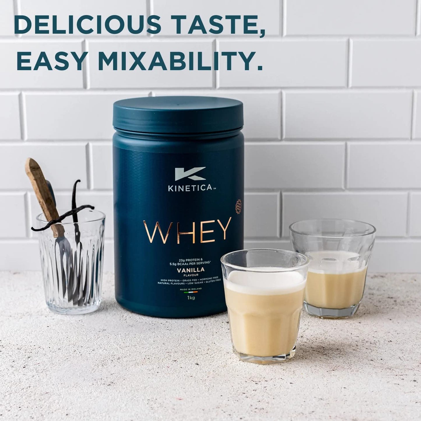Kinetica Vanilla Whey Protein Powder | 4.5kg | 23g Protein per Serving | 150 Servings KineticaBuy Supplements Australia