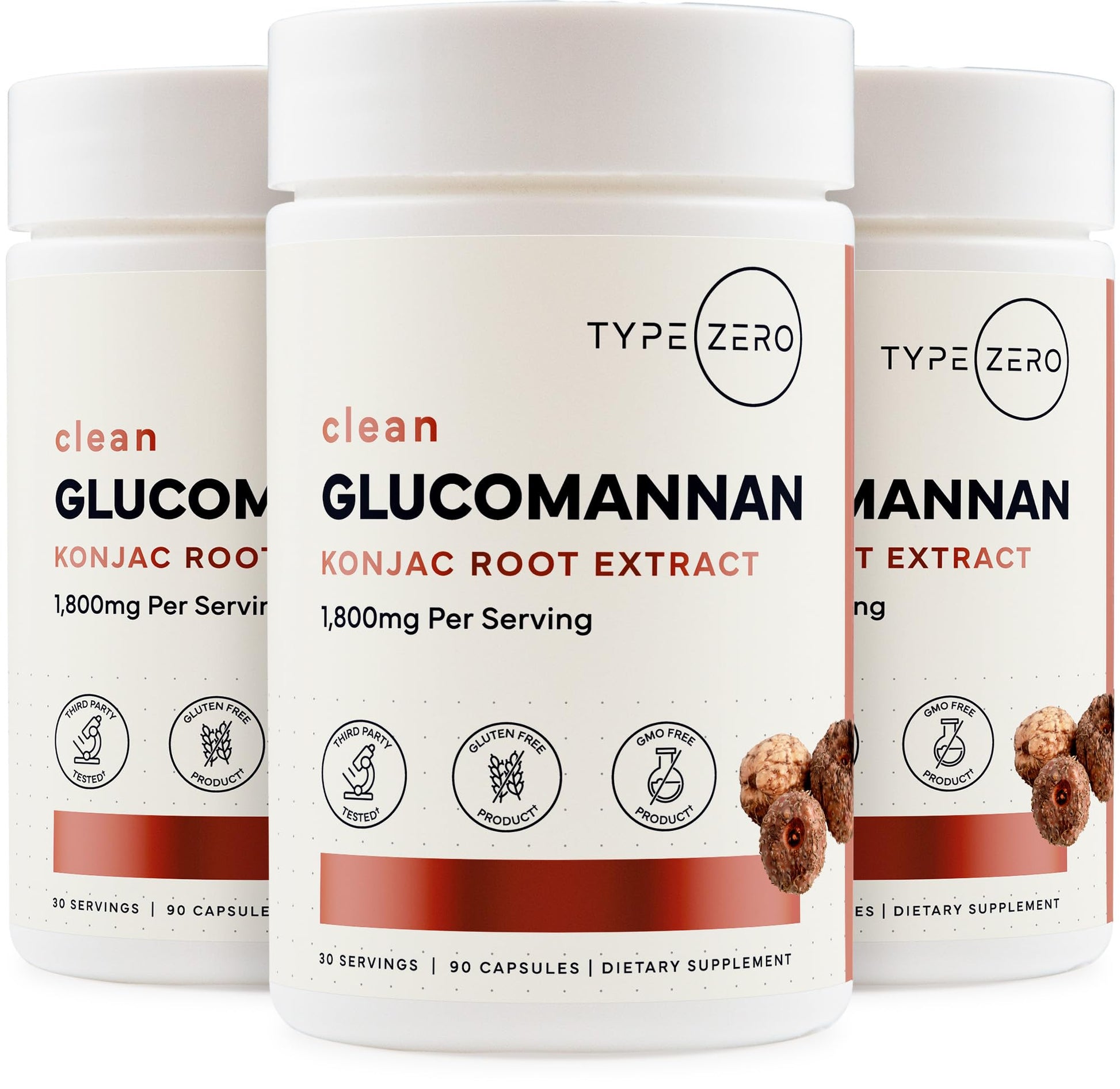 Type Zero Clean Glucomannan Konjac Root Extract (90 Capsules)(1,800 MG Per Serving) - 30 Servings, Non-GMO, Gluten Free Type ZeroBuy Supplements Australia