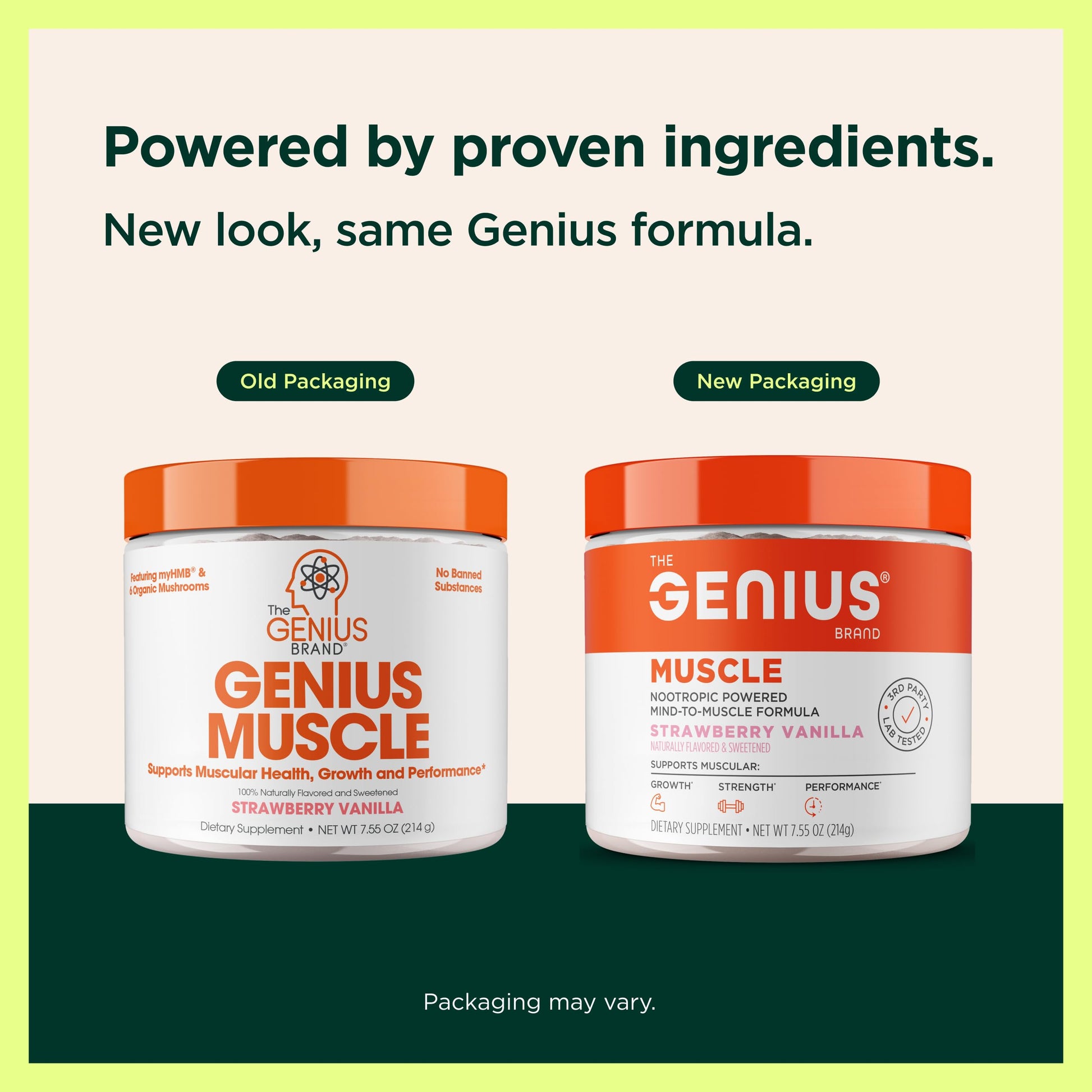 The Genius Brand Genius Muscle - Muscle Health Supplement for Growth, Endurance & Recovery - Non-Hormonal Formula - 6 Organic Mushrooms - Naturally-Sweetened - 30 Servings - Strawberry Vanilla The Genius BrandBuy Supplements Australia