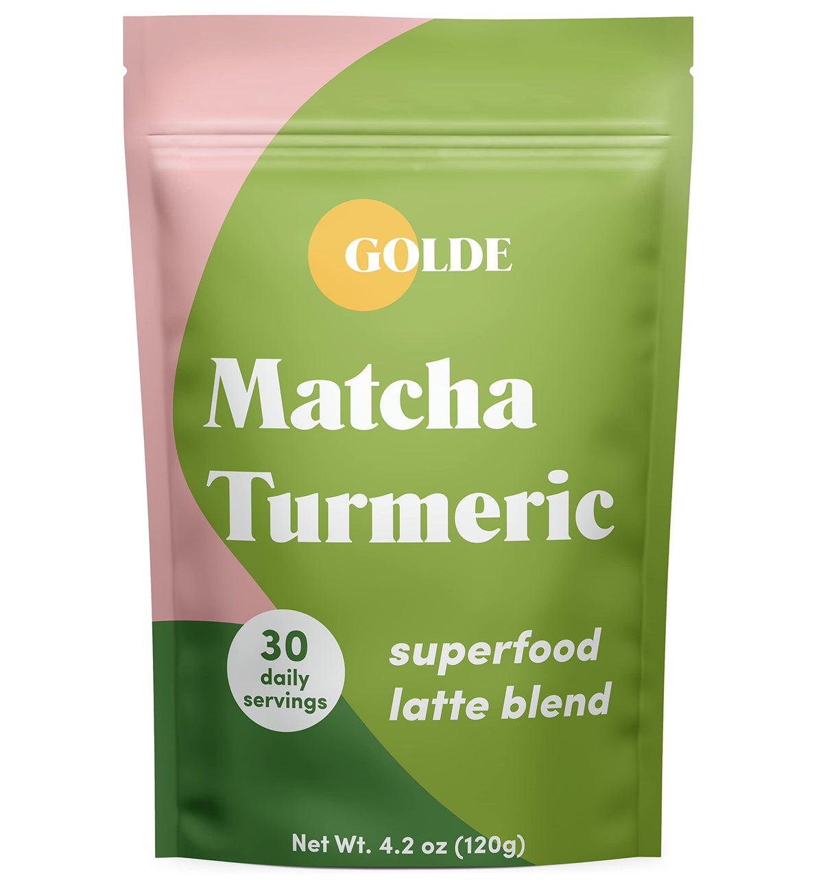GOLDE - Superfood Latte Blend - Matcha Turmeric - Plant-Based w/Turmeric, Coconut, & Matcha - Stress Balance - Vegan, Keto, & Sugar-Free - 30 Servings GOLDEBuy Supplements Australia
