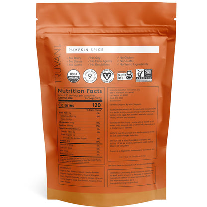 Truvani Organic Vegan Protein Powder Pumpkin Spice - 20g of Plant Based Protein TruvaniBuy Supplements Australia