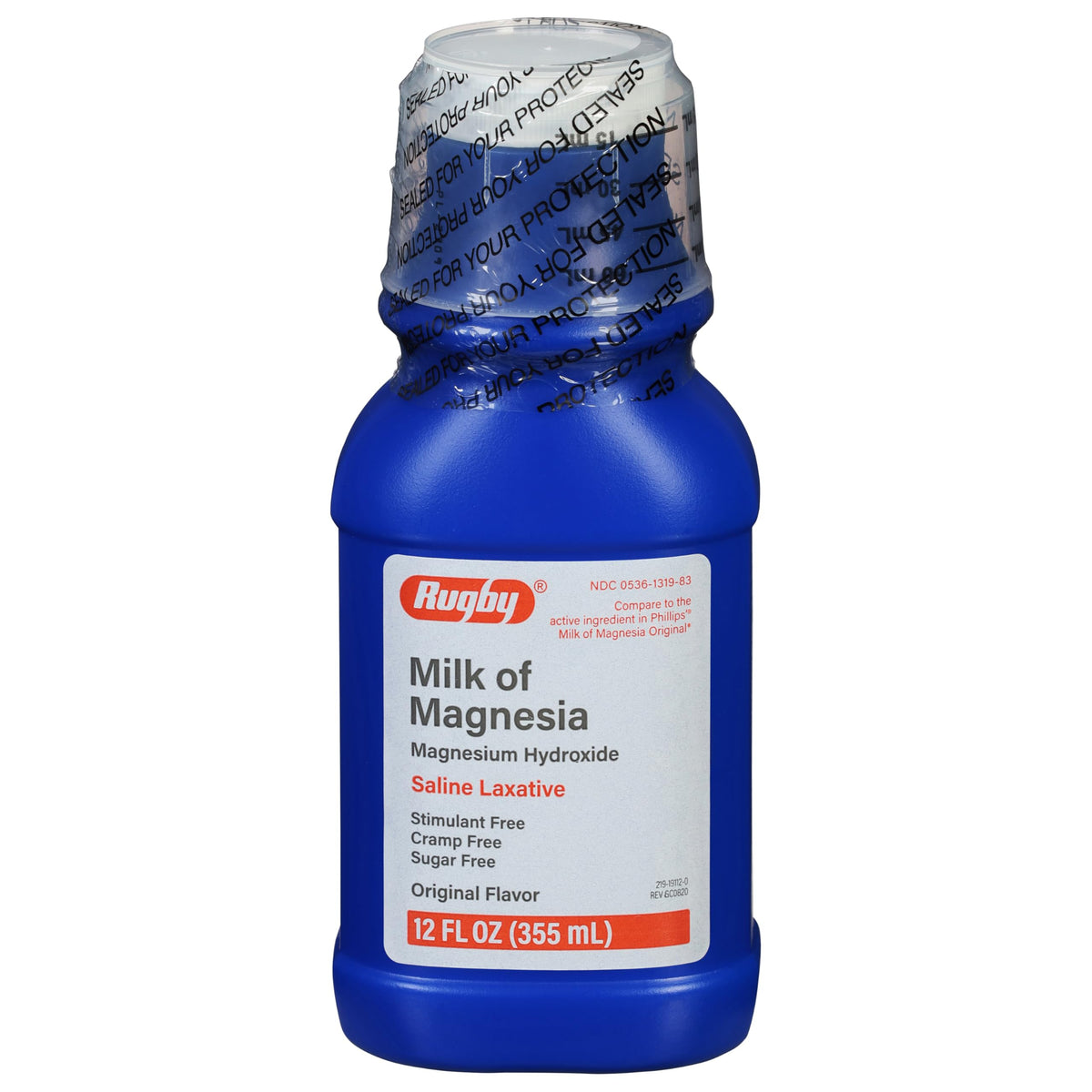 Rugby Milk of Magnesia Magnesium Hydroxide Saline Laxative – Stimulant, Cramp & Sugar-Free - Original Flavor – 12 Fl Oz RUGBY LABORATORIESBuy Supplements Australia