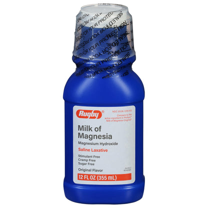 Rugby Milk of Magnesia Magnesium Hydroxide Saline Laxative – Stimulant, Cramp & Sugar-Free - Original Flavor – 12 Fl Oz RUGBY LABORATORIESBuy Supplements Australia