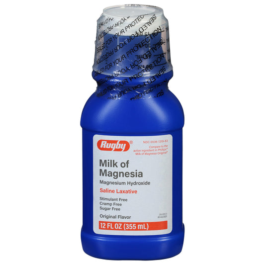 Rugby Milk of Magnesia Magnesium Hydroxide Saline Laxative – Stimulant, Cramp & Sugar-Free - Original Flavor – 12 Fl Oz RUGBY LABORATORIESBuy Supplements Australia