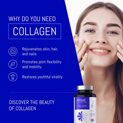 Marine Collagen 400mg | Hydrolysed Collagen Supplements for Women & Men PRIME VITAMINSBuy Supplements Australia