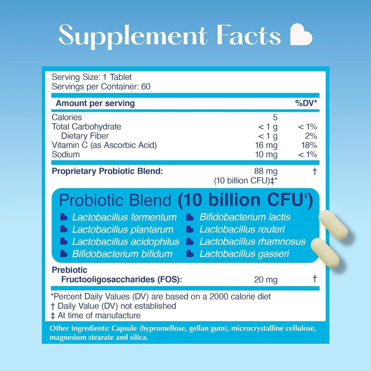 LOVEBUG Skinny Prebiotics and Probiotics for Women Digestive Health & Immune Support - 10 Billion CFU Probiotic Strains Gut Health, Gas, Constipation & Bloating, 60ct LOVEBUGBuy Supplements Australia