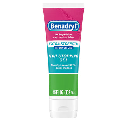 Benadryl Extra Strength Anti Itch Relief Gel, 2% Diphenhydramine HCl, Relief from Insect Bites, Sunburn & More, Great for Camping Essentials, 3.5 fl oz Benadryl buy supplements Au