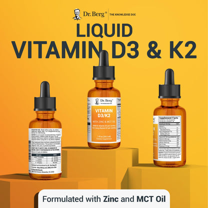 Dr. Berg Liquid Vitamin D3 & K2 Supplement - For Bone, Teeth, Mood & Immune Health Dr. Berg NutritionalsBuy Supplements Australia