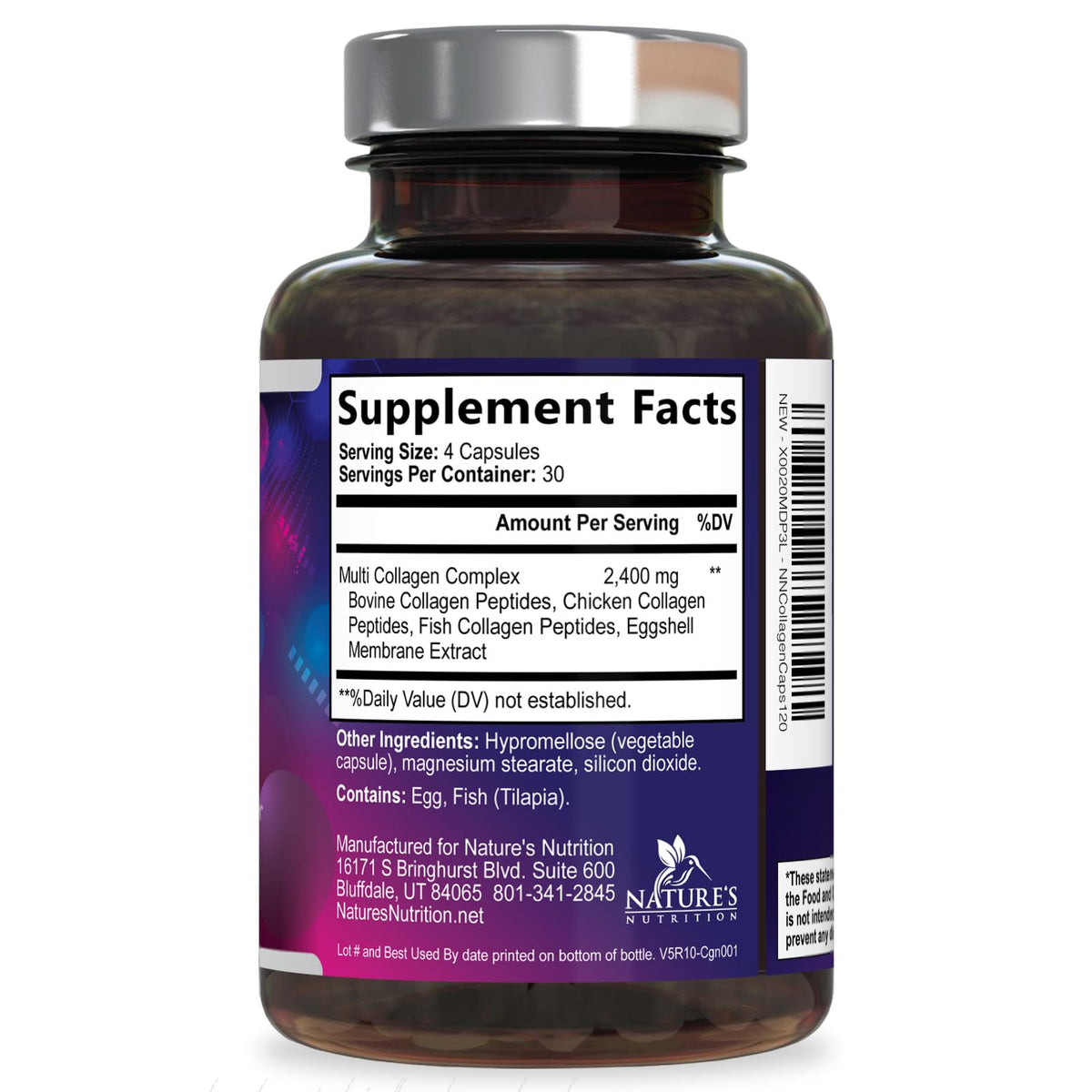 Multi Collagen Pills 2400 mg - Advanced Types I, II, III, V, X - Hydrolyzed Multi Collagen Peptides Pills, Collagen Supplements for Women & Men - Hair, Skin, & Nail Support Supplement - 120 Capsules Nature's NutritionBuy Supplements Australia
