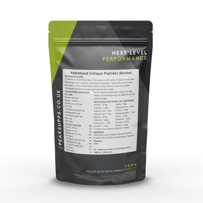 Grass Fed Collagen Powder | Pure Hydrolysed Bovine Protein Peptides (1Kg) Peak SuppsBuy Supplements Australia
