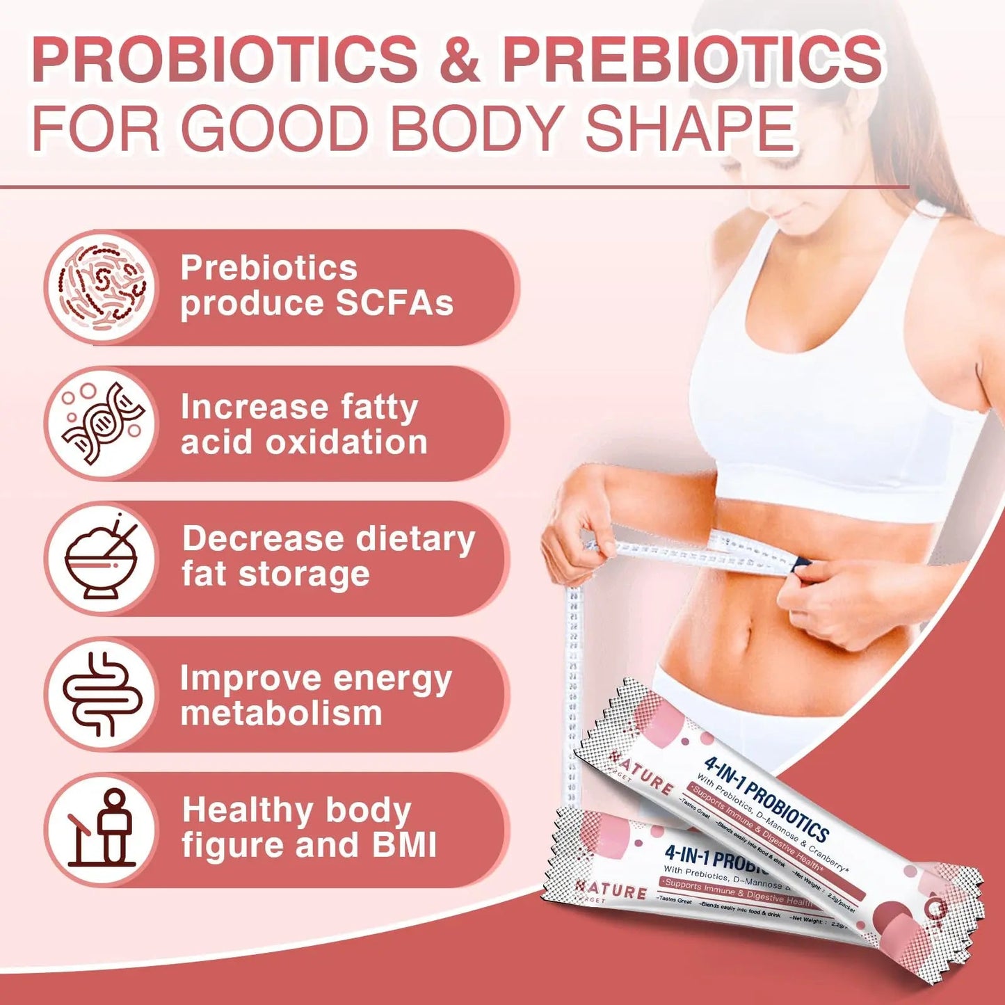 NATURE TARGET Probiotics-for-Women Prebiotics-and-Probiotics-Powder, 100-Billion-CFUs 45-Day-Supply, Women's-Probiotic with D-Mannose and Cranberry for Urinary Tract/Gut/Digestive Health NATURE TARGET buy supplements Au