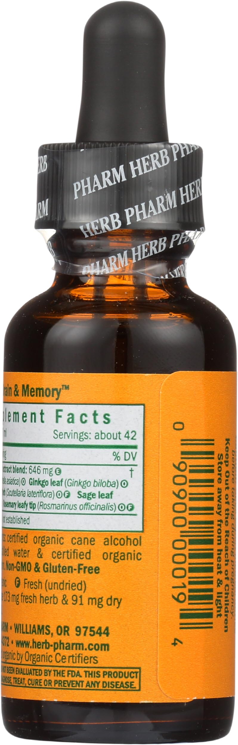 Herb Pharm Organic Nootropic Brain & Memory Supplement with Ginkgo Biloba Liquid Extract: Fast Absorption for Mental Focus Support, Ginkgo Supplement, Vegan, Gluten-Free, Non-GMO, 1 Oz Herb PharmBuy Supplements Australia