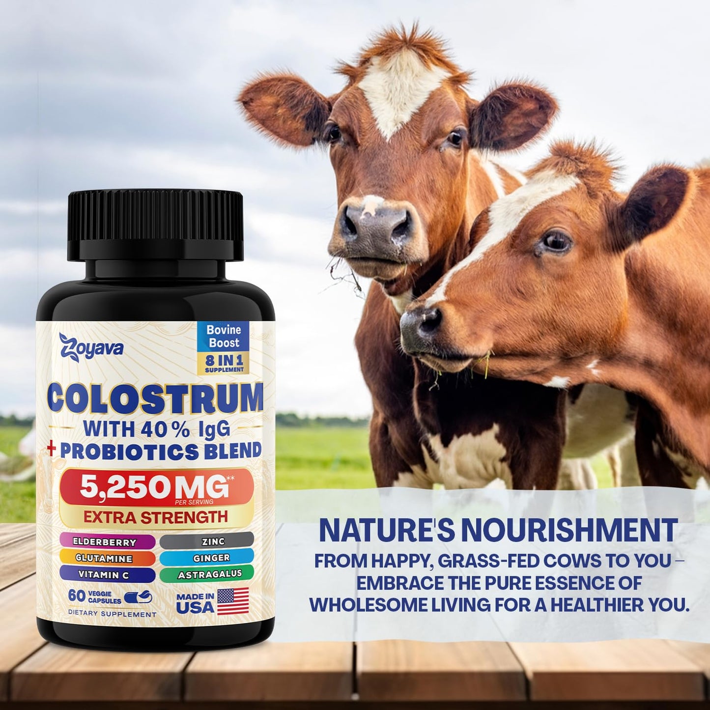 Bovine Colostrum Supplement Capsules 5250 MG, Grass Fed Cow Colostrum ZoyavaBuy Supplements Australia