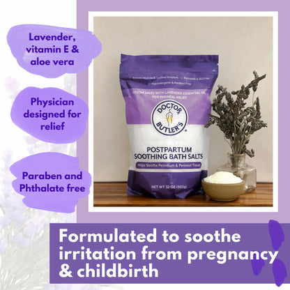 Doctor Butler’s Postpartum Soothing Bath Salts – Epsom Bath Salts for Women for Postpartum Recovery, Hemorrhoids, Discomfort, and Helps Soothe Perineum and Perineal Tissues After Birth (32 oz.) Doctor Butler's buy supplements Au