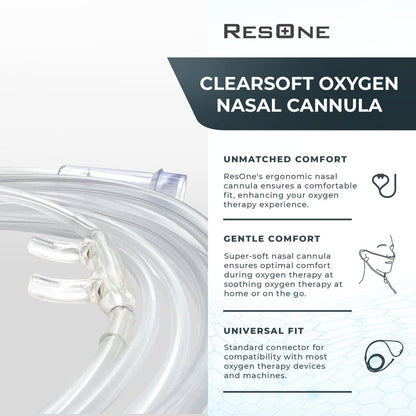 ResOne Soft Nasal Cannula 5-Pack - Oxygen Cannula, Curved Prongs, 4Ft Crush-Resistant Tubing ResOneBuy Supplements Australia