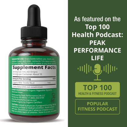 USDA Organic Milk Thistle Extract Vegan Liquid Drops. Liver Detox Herbal Supplement. Zero Sugar, Great for Digestion and A Cleanse. Pure Organic Milk Thistle Tincture Supplements for Women and Men Peak PerformanceBuy Supplements Australia